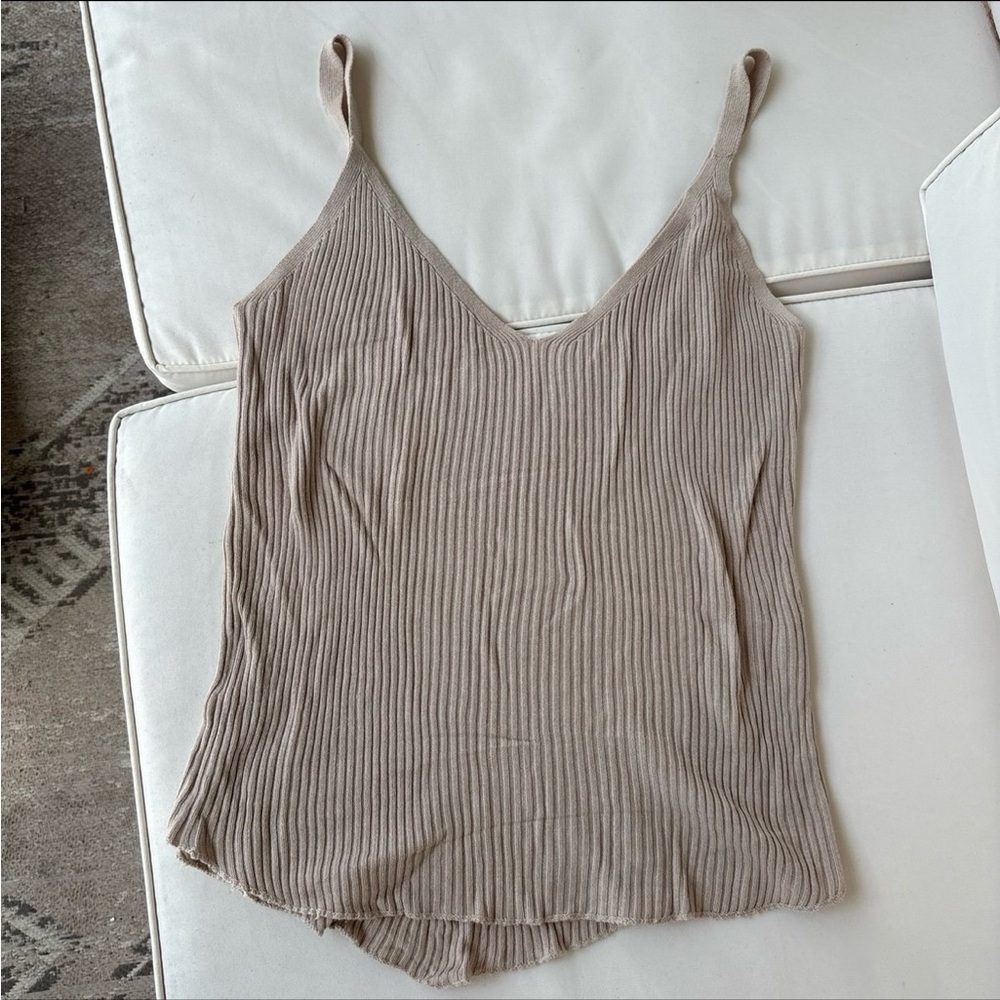 Sincerely Jules Beige Ribbed Tank - Picture 3 of 7